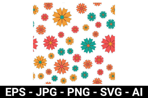 Colorful Flower Petal Seamless Pattern for Graphics and Patterns