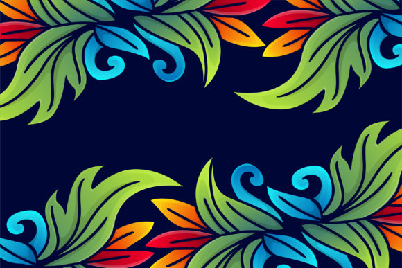 Colorful Leaf Frame Background Graphics for Branding