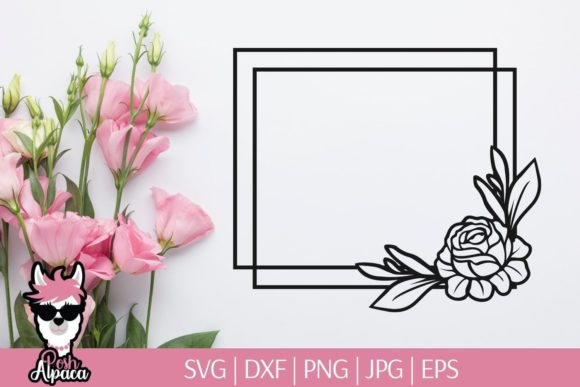 Double Frame with Flowers: Graphics & Print Templates for Crafters