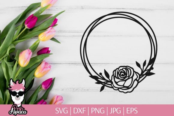 Elegant Frame with Rose: Premium Graphics for Print Templates