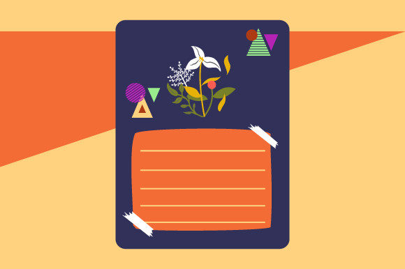 Empty Note Paper with Art Floral Decor: A Graphics Review for Graphic Templates
