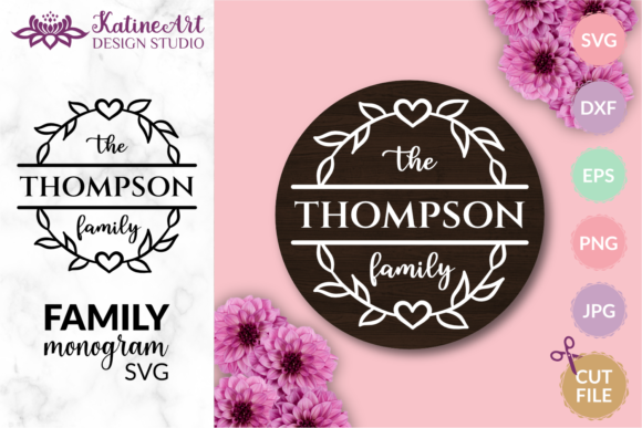 Family Monogram Svg Family Name Sign Graphics