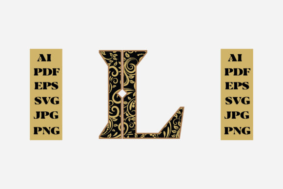 Floral Alphabet Gold Letter - L Graphics and Crafts Review