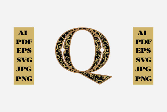 Floral Alphabet Gold Letter - Q Graphics and Crafts Review