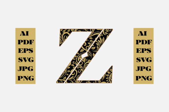 Floral Alphabet Gold Letter - Z Graphics and Crafts Review