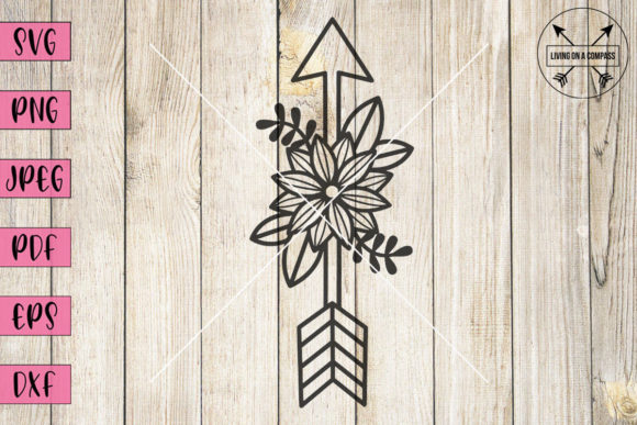 Floral Arrow Clipart Graphics for Crafts