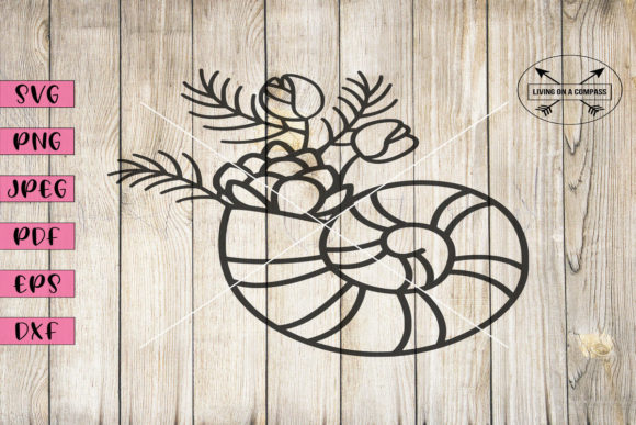 Floral Shell Clipart Graphics for Crafts