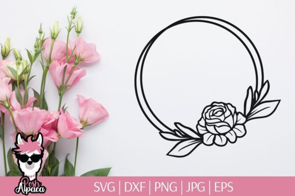 Flower Circle Graphics for Print Templates and Editorial Design