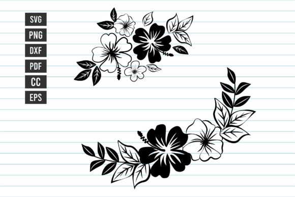 Flower Svg Flower Bouquet Svg Hibiscus for Graphics and Print Templates