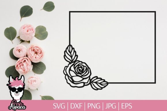 Frame Monogram with Flowers: Premium Graphics for Print Templates