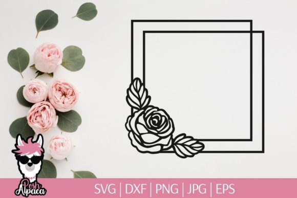 Frame Monogram with Rose: Premium Graphics for Print Templates