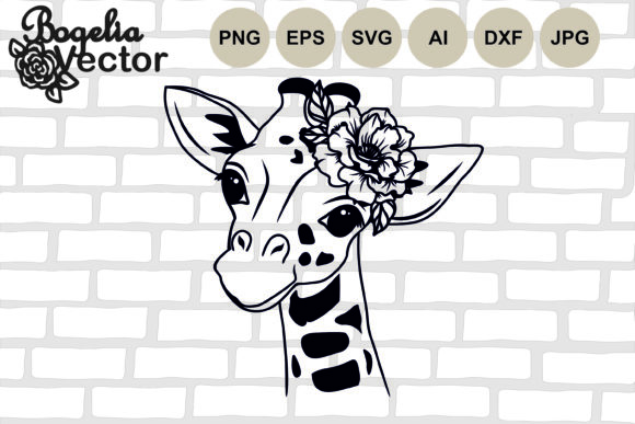 Giraffe with Flowers: A Smart Graphics Choice for Crafts