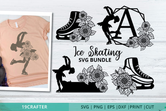 Ice Skating SVG Design Bundle Cut File for Graphics and Crafts