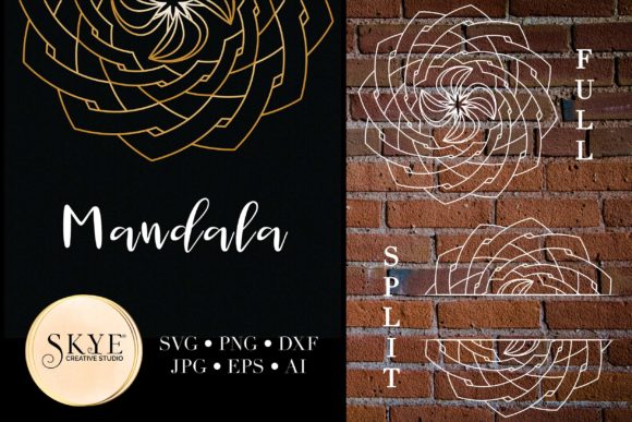 Mandala SVG Bundle Split Mandala Half 26: Graphics and Crafts for Editorial Design