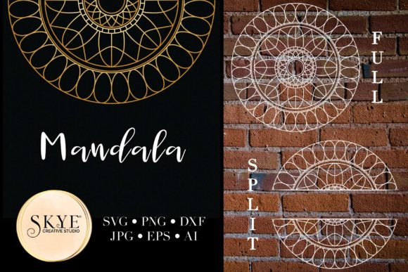 Mandala SVG Bundle Split Mandala Half 29 for Graphics and Crafts