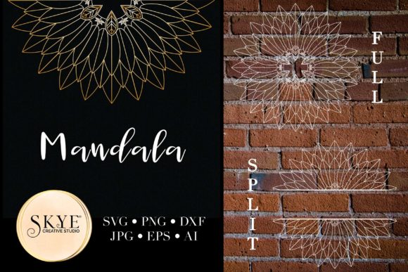 Mandala SVG Bundle Split Mandala Half 38