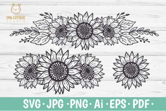 Sunflowers Borders Set SVG: A Graphics Review for Handmade Crafts