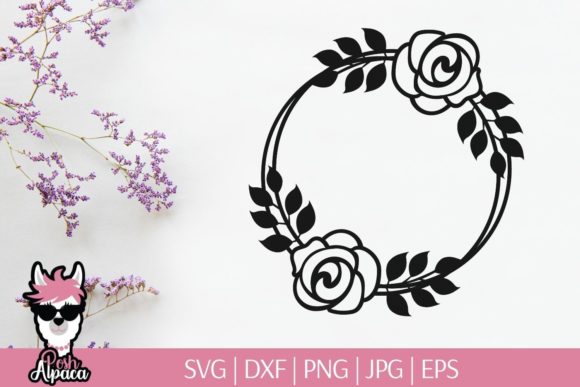 Wedding Frame Monogram with Flowers for Graphics